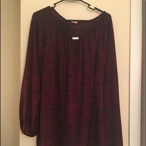 Burgundy plus size blouse